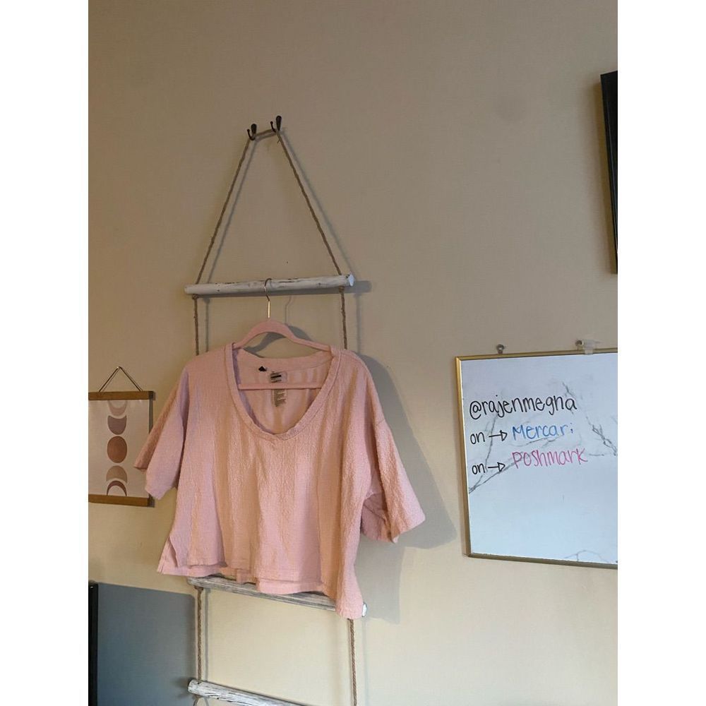 Gymshark Towel Tee Oversized Crop Top Blush Pink Size XL